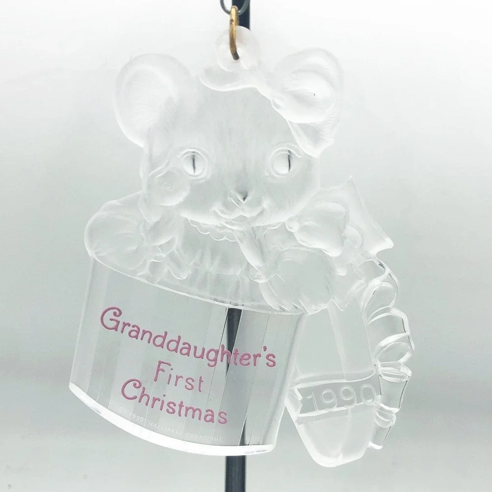 Granddaughter's First Christmas 1990 Acrylic Hallmark Ornament‎